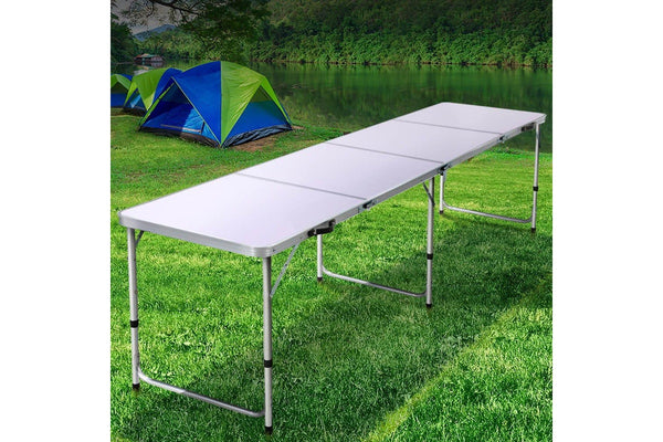 Weisshorn Folding Camping Table 240CM Portable Outdoor Picnic BBQ Aluminium Desk