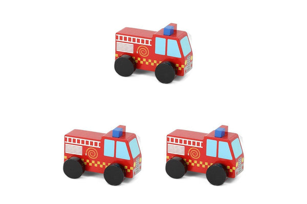 3x Majigg 10cm Emergency Services Kids Children Fun Play Wooden Toy Assort 18m+