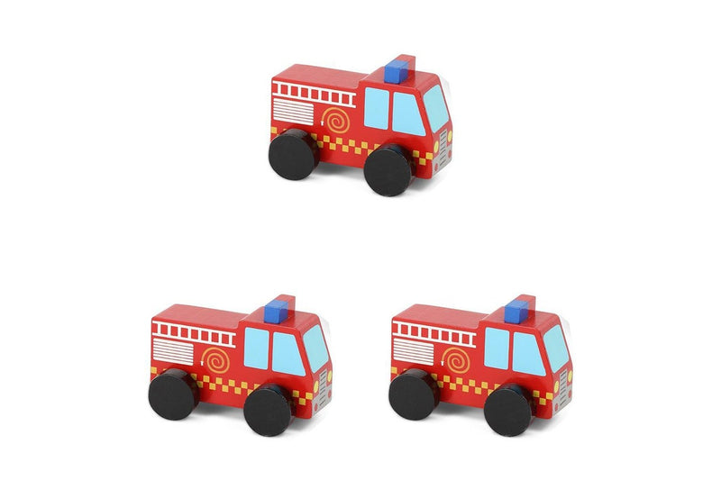 3x Majigg 10cm Emergency Services Kids Children Fun Play Wooden Toy Assort 18m+