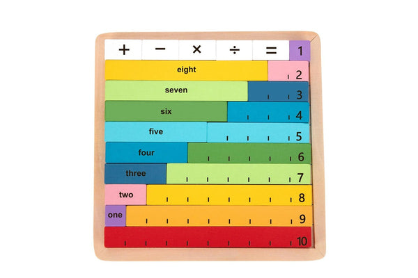 Tooky Toy Maths Learning Rods Counting Educational Game Board Kids Toddler 3+