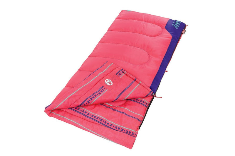 Coleman Sleeping Bag Youth Plus10C Temp Rating Pink And Purple Outdoor Camping