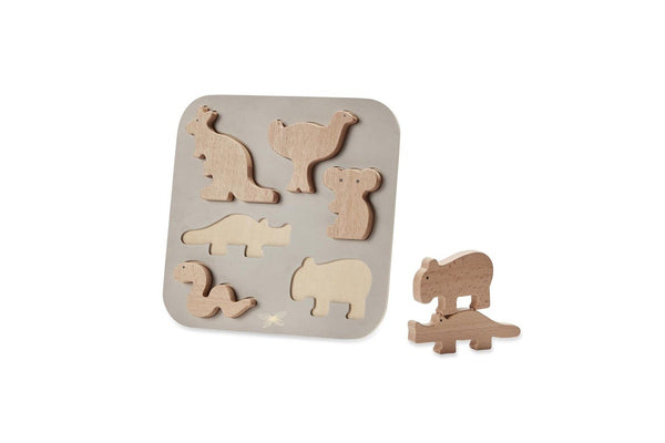 By Astrup Wooden Puzzle Australian Animal Educational Activity Board Game Kid 2+