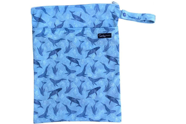 Nestling: Double Pocket Wet Bag - Whales