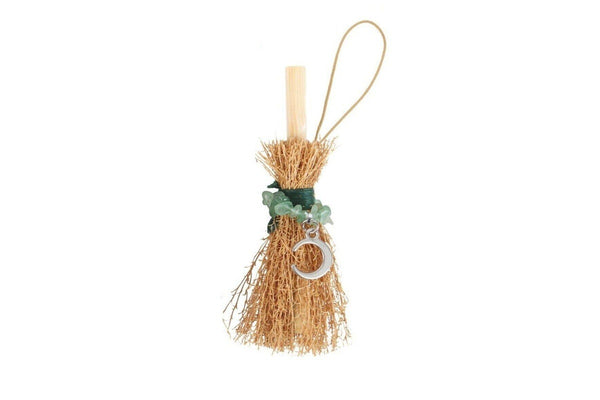 Lucky Broomstick Aventurine Car Charm Wicca Cleanse Broom - 9cm