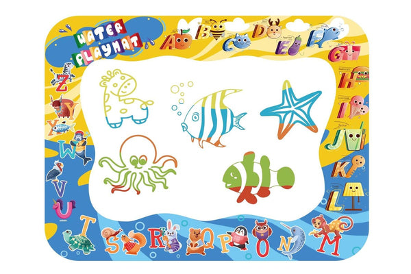 UPnPlay Kids 24 Pieces Water Doodle Mat with Drawing Board Magic Pen & Bonus Accessories - Beach