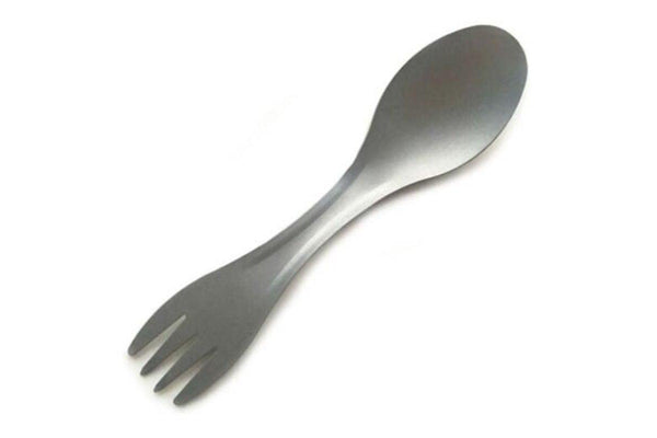 2 In 1 Outdoor Camping Tableware Pure Titanium Fork Spoon Gray Cloud Camping Cooking Utensils