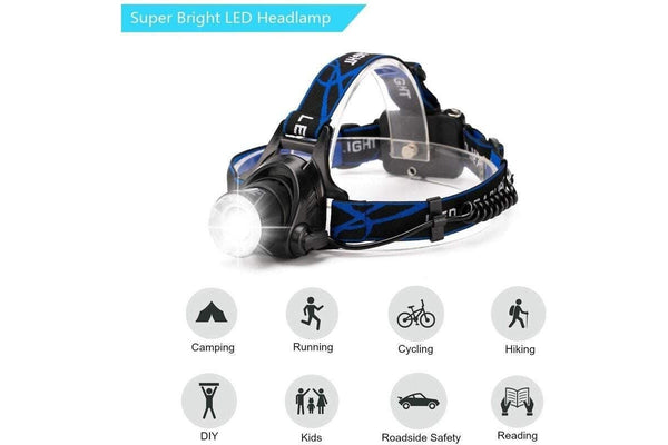 Outdoor Lighting Headlight Led 1000 Lumens Suitable For Camping Hiking Fishing Barbecue Repair Night Walk Outdoors Blue Head Torches