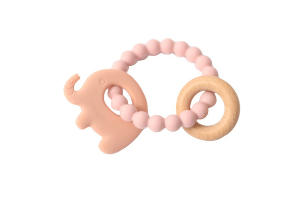 Splosh Elephant Silicone Teether - Pink