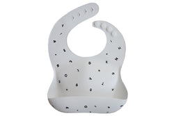 Mushie: Silicone Bib - White Letters