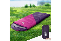 Weisshorn Sleeping Bag Kids Single 172cm Thermal Camping Hiking Pink