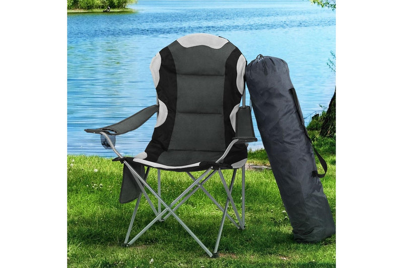 Weisshorn Camping Folding Chair Portable Outdoor Hiking Fishing Picnic Grey 2pcs