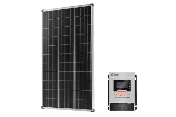 VoltX 160W Solar Panel Fixed + 50A DC to DC LiFePO4 Battery Charger Bluetooth