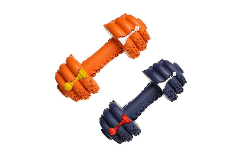 2x Petopia Ultra Tough 11cm Rubber Dumb Dumbbell Dog Toy Treat Reward Small Asst