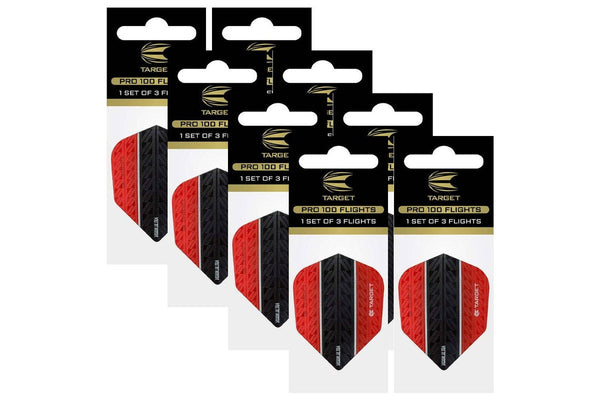 24pc Target Vapor8 Vision Ultra No.6 Dart Flights Wing Accessory Set Red Black