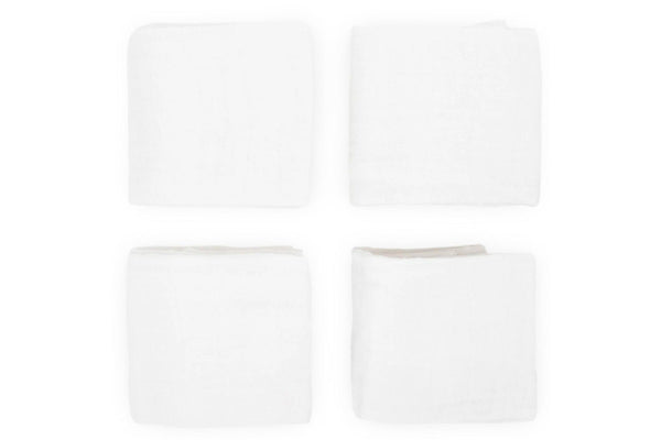 Little Unicorn: Cotton Muslin Squares - White (4 Pack)