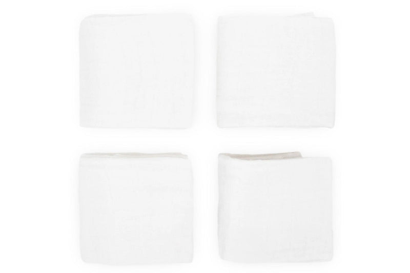 Little Unicorn: Cotton Muslin Squares - White (4 Pack)