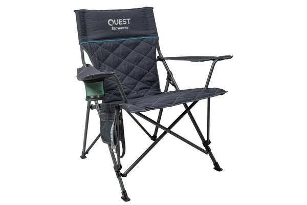 Quest Outdoors 89x66cm Stowaway Camping Chair Seat w Carry Bag Midnight