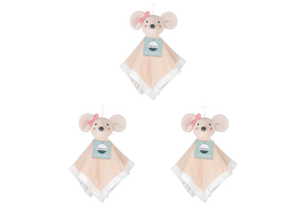 3x Little Haven Security Mouse Soft Comfort Gentle Baby Wrap Blanket 32cm 0M+