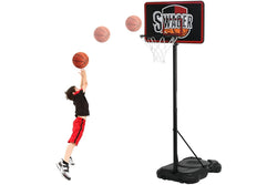 Portable Basketball Hoop Stand, 2 to 2.5M Height Adjustment w/2 Wheels, Basketball System Stand for Kids Youth Indoor Outdoor Basketball Game