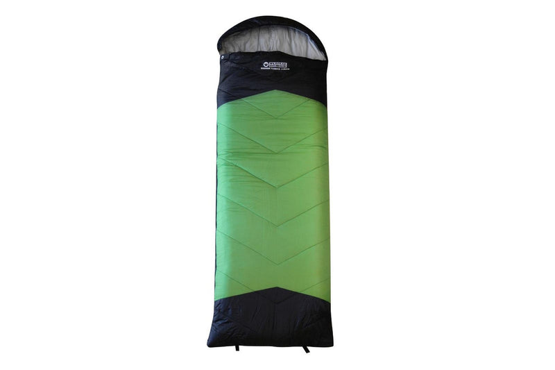 Wildtrak Bremer 170x65cm Junior Hooded Sleeping Bag Outdoor Camping Green Black