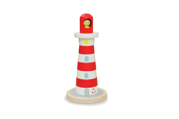 8pc Indigo Jamm 24.5cm Lighthouse Stacker Kids Educational Wooden Play Toy 18m+