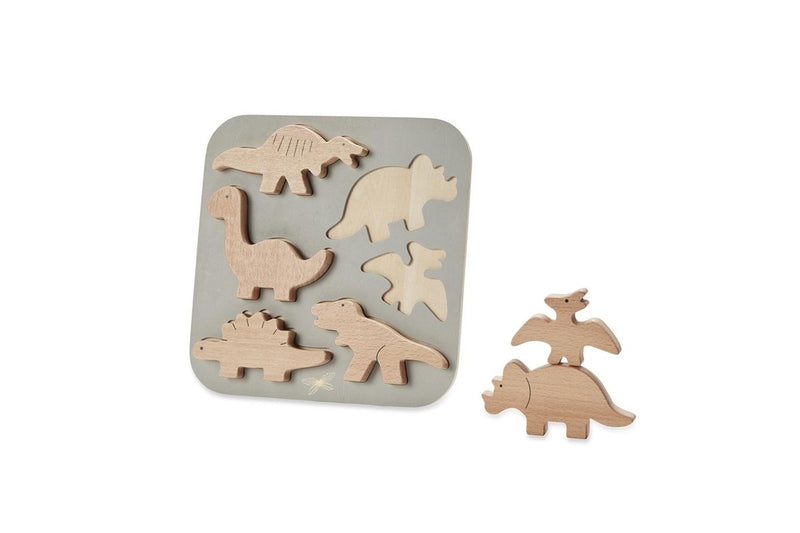 By Astrup Wooden Puzzle Dinosaurs Animal Educational Activity Board Game Kids 2+