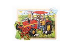 24pc Bigjigs Toys 43cm Large Tray Puzzle Tractor Kids Children Wooden Toy 3y+