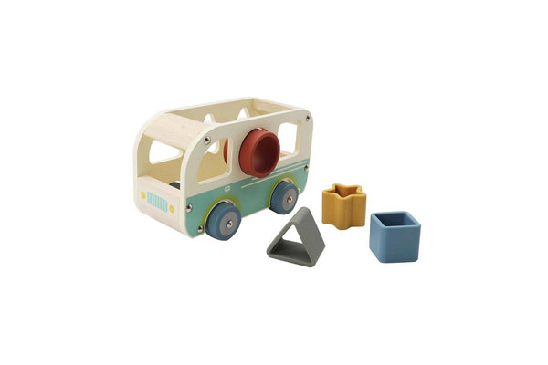 Kaper Wood Kidz EcoShape Wheelie Van Shape Sorter Kids Learning Sensory Toy 12m+