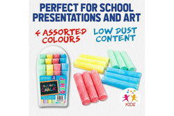 Ozstock 24PCE Durable Chalk Jumbo Coloured Value Pack Creative Kids Fun Bright Artistic