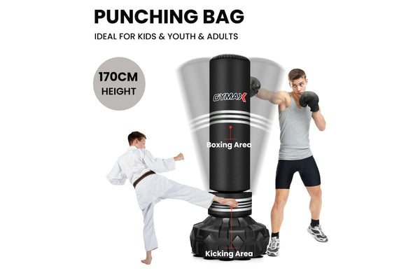 Costway 1.7m MMA Boxing Punching Bag UFC Low Kick Training Punchbag Fast Rebound Stand w/Shock Absorber&Fillable Base