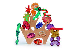 18pc Tender Leaf Toys 30cm Stacking Coral Reef Wooden Toy Set Kids Toddler 18m+