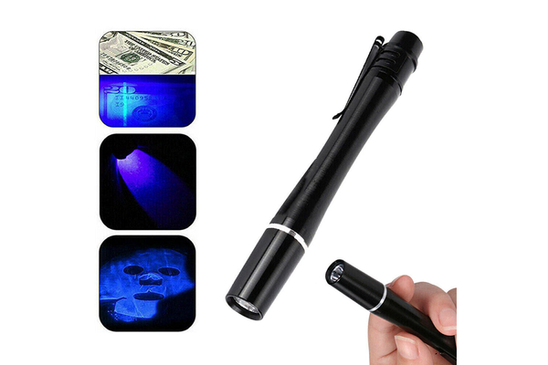 Mini Uv 395Nm Inspection Pen Torch Ultra Violet Flashlight Pocket Lamp Fluoresce Head Torches