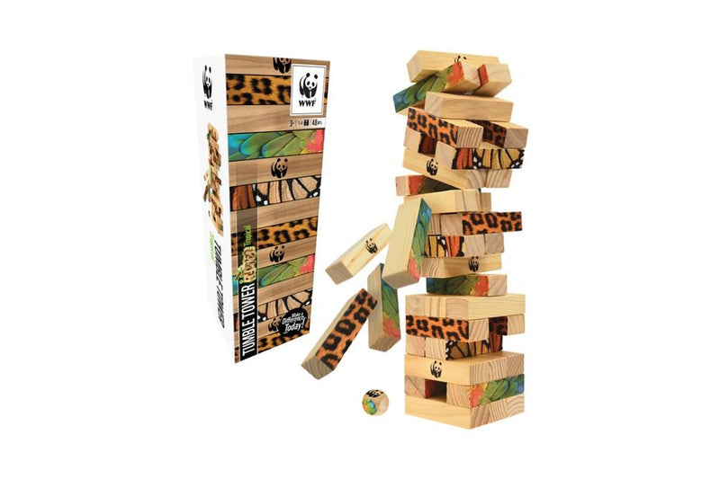 WWF Tropical Tumble Tower Kids Children Fun Play Wooden Blocks Stacking Toy 3y+