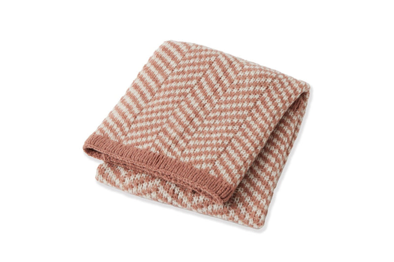 Nordic Kids Sienna 80x100cm Wool Blend Baby Knit Blanket For Cot Pram Rosewood