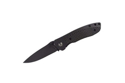 Whitby Knives Survival Camping SS Pocket Lock Knife Carbon Fibre Effect - 2.5''