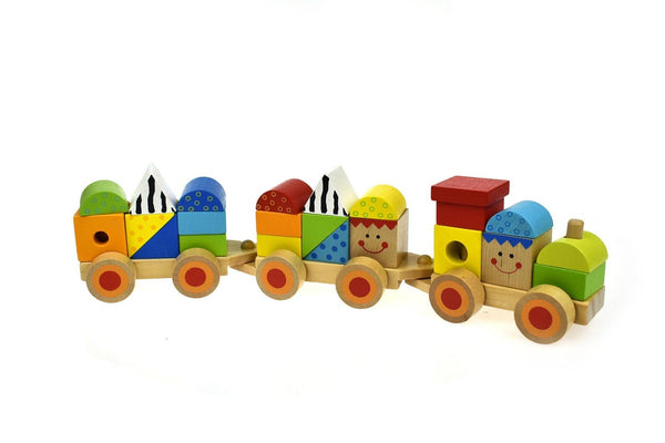 Tooky Toy Stacking Wooden Train Toddler Baby 18m+ Educational Stacking Toy