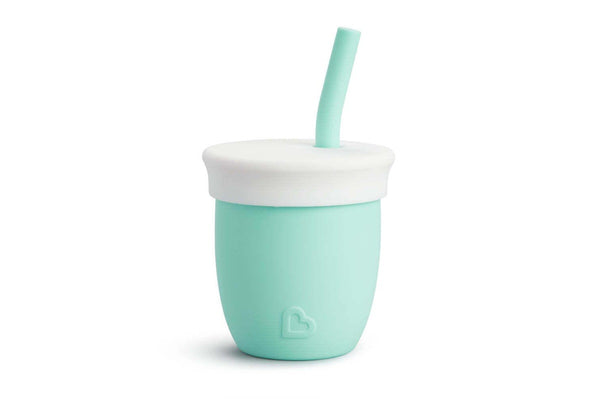 Munchkin 4oz 118ml C'est Silicone! Open Training Sippy Cup with Straw 6M+