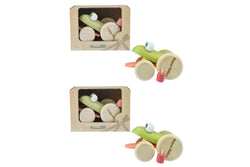 2x Kaper Kidz Eco Play Push A Long Croaking Frog Kids Wooden Sensory Toy 12m+