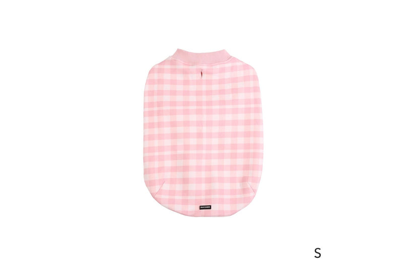 Frank Barker: Velvet Lined Pink Gingham Coat - Small