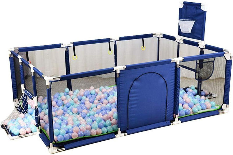 Portable Kids Ball Pit - Indoor/Outdoor Playpen - Safe Play Yard with Fun Activities (Blue)