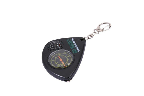 2 In 1 Compass Map Measurer Curvimeter Keychain For Outdoor Hiking Camping Compasses