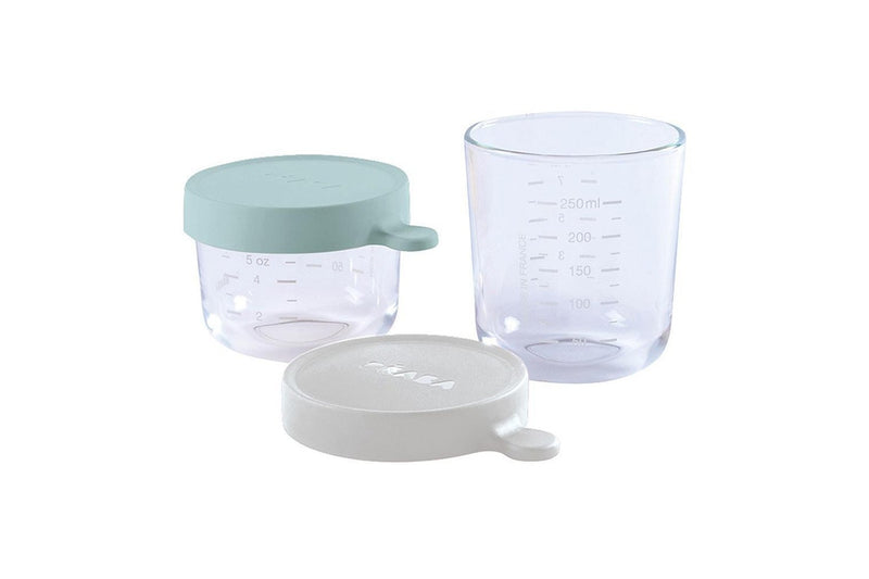 Beaba: Set of 2 Conservation Jars - Green/Grey