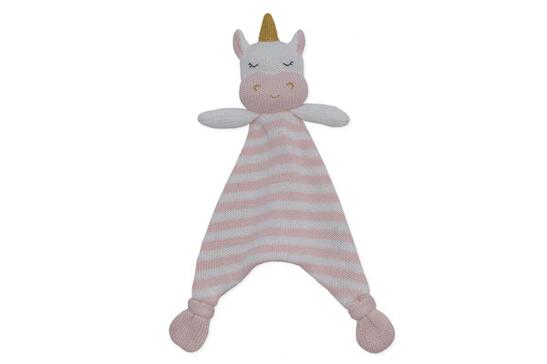 Living Textiles Newborn Infant Baby Cotton Kenzie the Unicorn Security Blanket