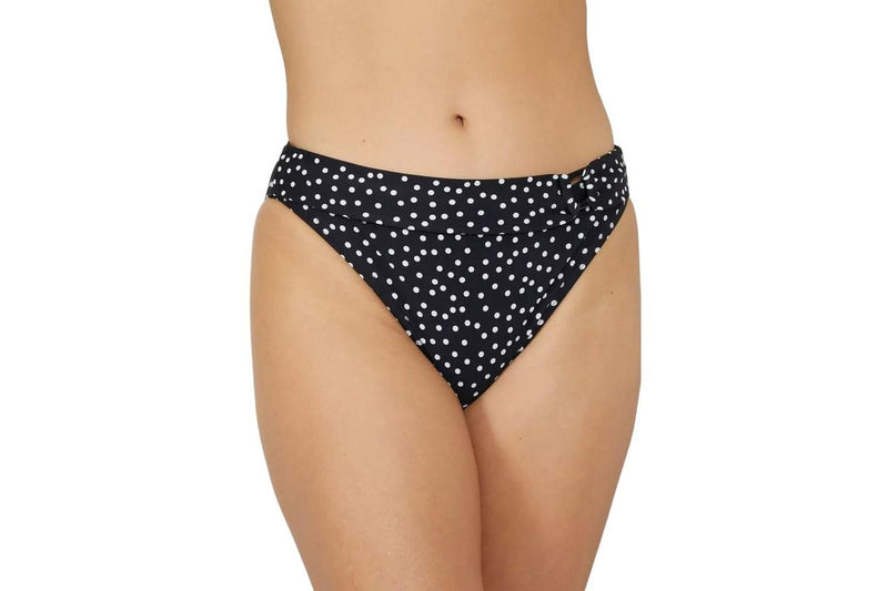 Gorgeous Womens/Ladies Spotted Ring Detail Bikini Bottoms (Monochrome) (8 UK)