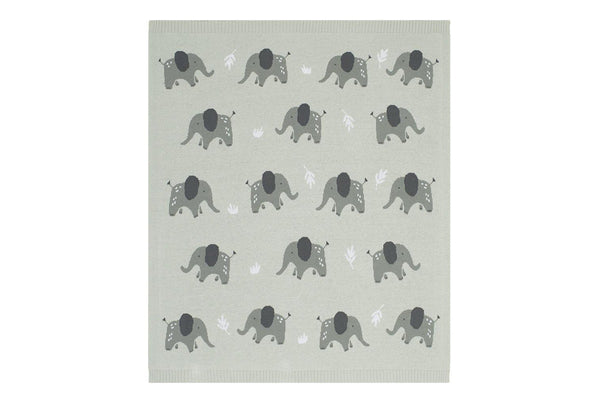 Living Textiles Whimsical 85cm Cotton Baby Blanket Pram Comforter Elephant Grey