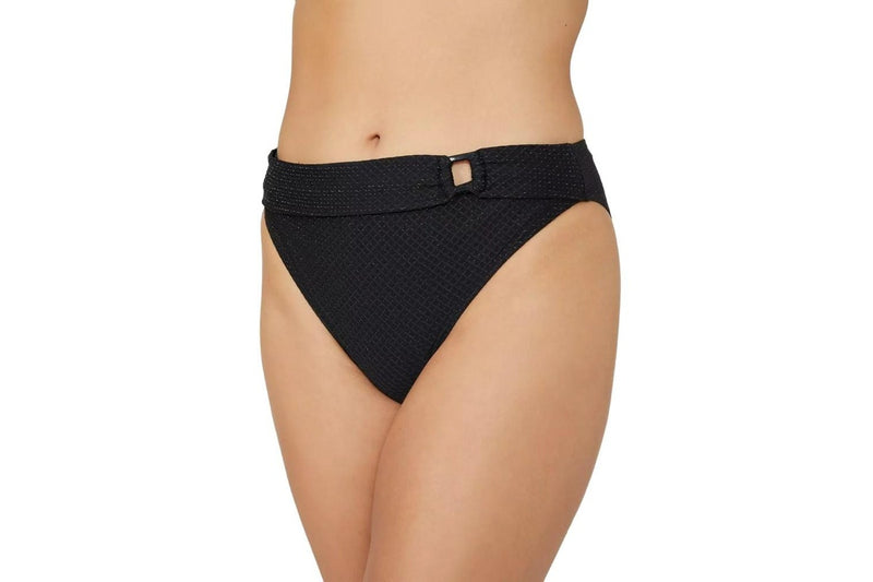 Gorgeous Womens/Ladies Sparkle Ring Detail Bikini Bottoms (Black) (8 UK)