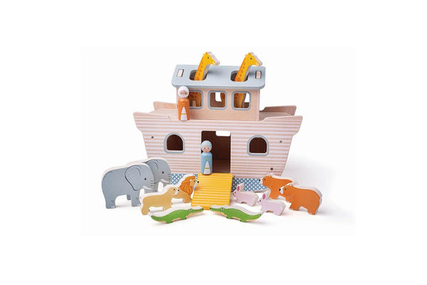 Bigjigs Toys 33.7cm FSC Noah's Ark Animals Lion Rabbit Kids Wooden Play Toy 12m+