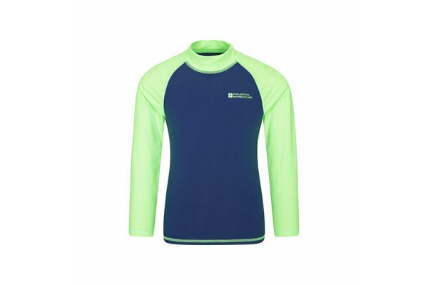 Mountain Warehouse Childrens/Kids Long-Sleeved Rash Top (Bright Green) (9-10 Years)