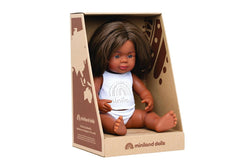 Miniland Baby Doll Aboriginal Girl 38cm Lifelike Kids Fun Pretend Play Toy 10m+