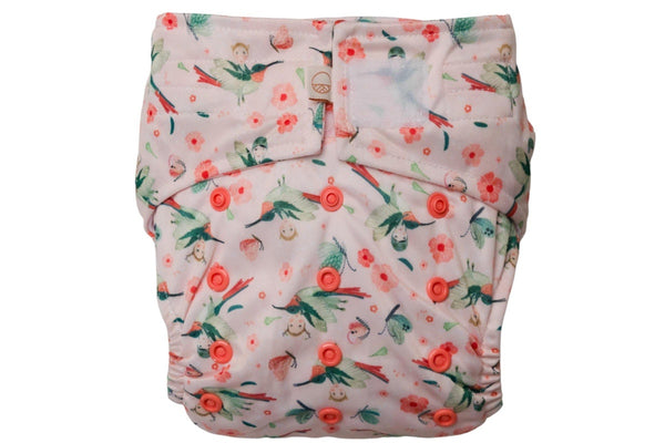 Nestling: Sassy Simple Nappy Complete - Pink Hummingbird (One Size)